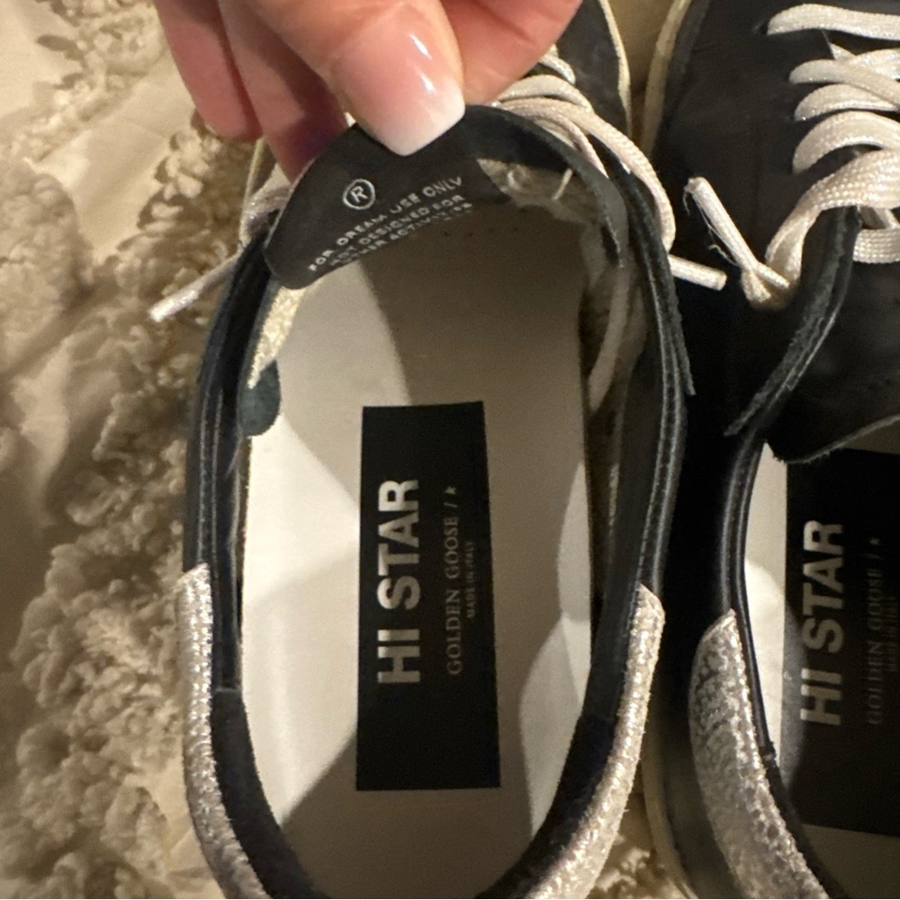 Golden Goose Black and Silver Star Sneakers - Picture 3 of 5